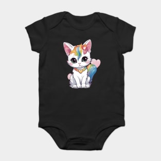 I Adore You Baby Cat Baby Bodysuit